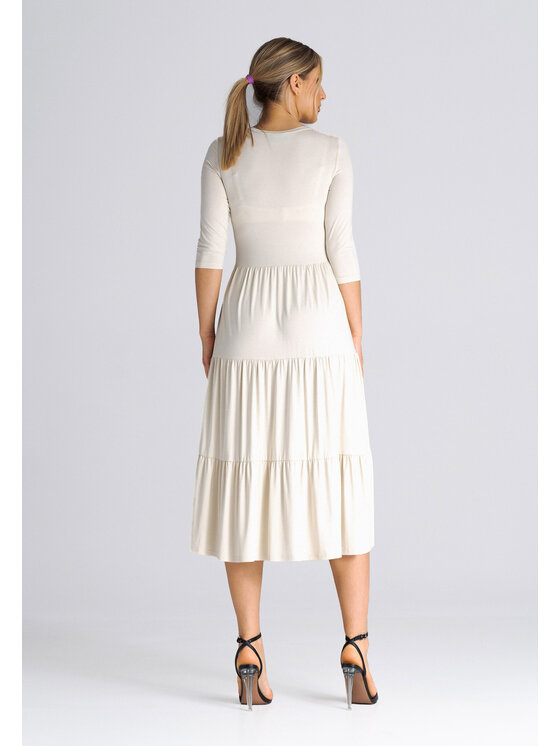 FIGL FIGL Vestito da giorno SUKIENKA M943 Beige Regular Fit