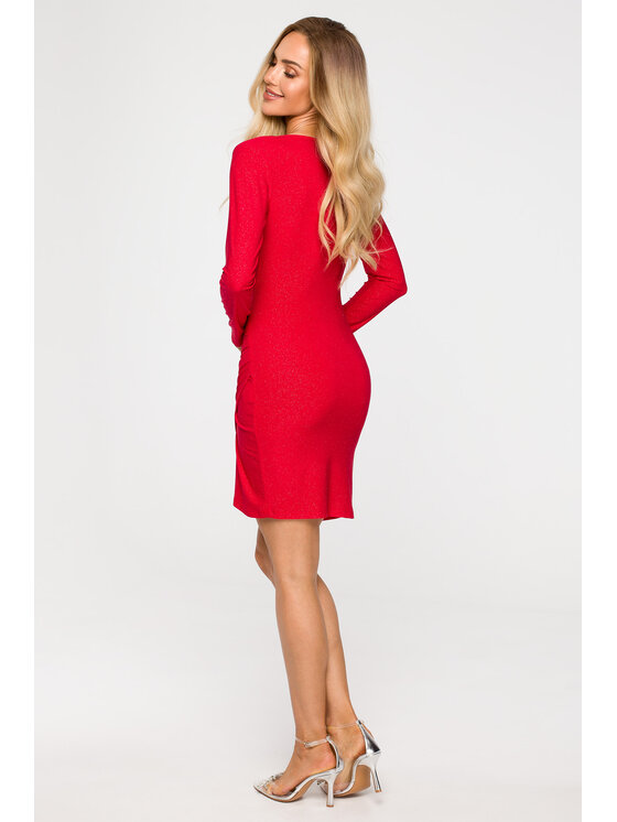 Made of Emotion Made of Emotion Sukienka koktajlowa M722 Czerwony Premium Fit