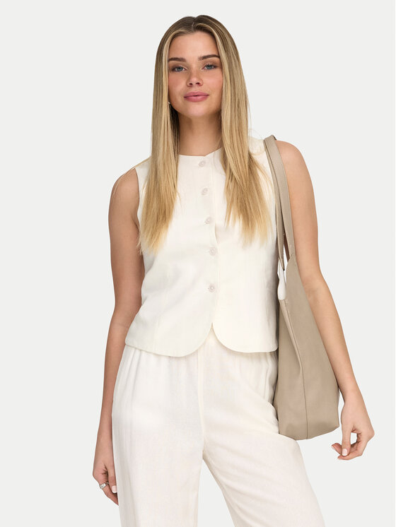 ONLY ONLY Öltönymellény Goa 15363724 Fehér Regular Fit