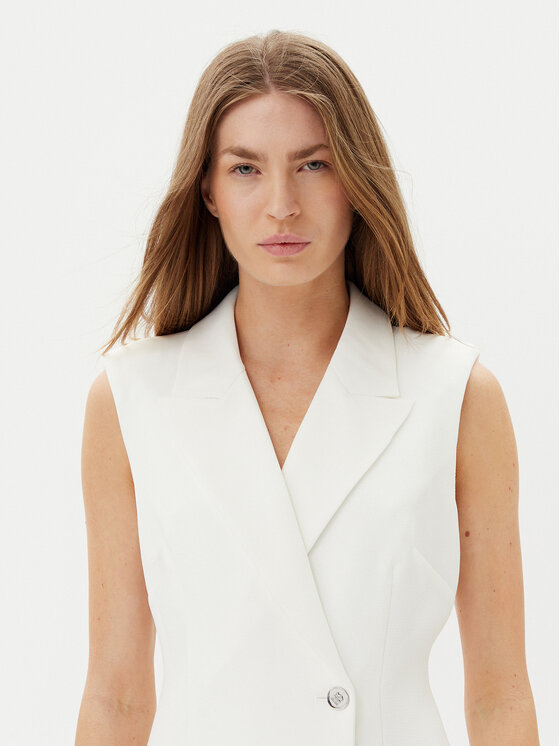 DKNY DKNY Sukienka koktajlowa DD5U1H66 Écru Slim Fit