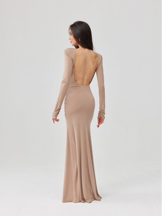 Roco Fashion Roco Fashion Večerné šaty Veloria Béžová Slim Fit