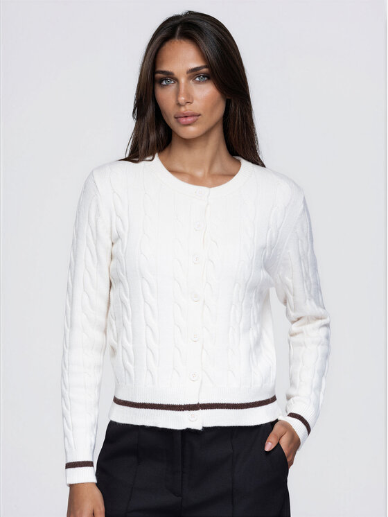 Ombre Ombre Svetr OW-SW-E0028 Krémová Slim Fit