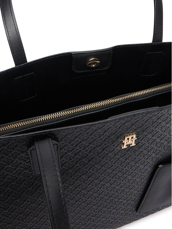 Tommy Hilfiger Tommy Hilfiger Rankinė Th Icon Tote Mono AW0AW19004 Juoda