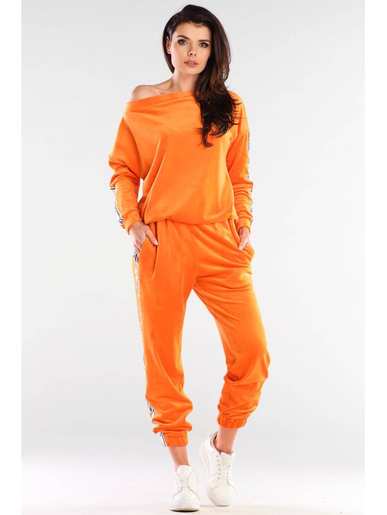 Awama Awama Spodnie damskie A409 Pomarańczowy Basic Fit