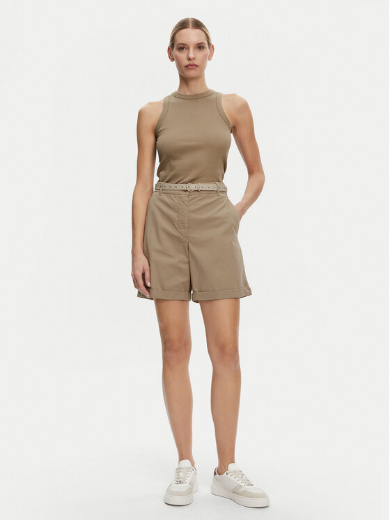 Tommy Hilfiger Tommy Hilfiger Szorty materiałowe WW0WW42457 Beżowy Regular Fit