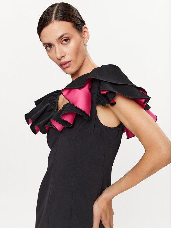 PINKO Pinko Koktejlové šaty Cono Abito 101626 A12B CREPE E RA80 Černá Slim Fit