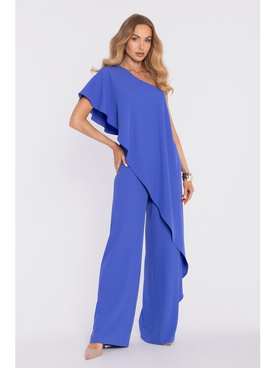 Made of Emotion Made of Emotion Kombinezon M917 Niebieski Wide Leg