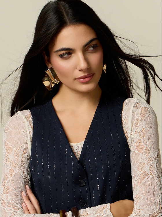 Oltre Oltre Marynarka L026R000091N0Z4 Niebieski Regular Fit