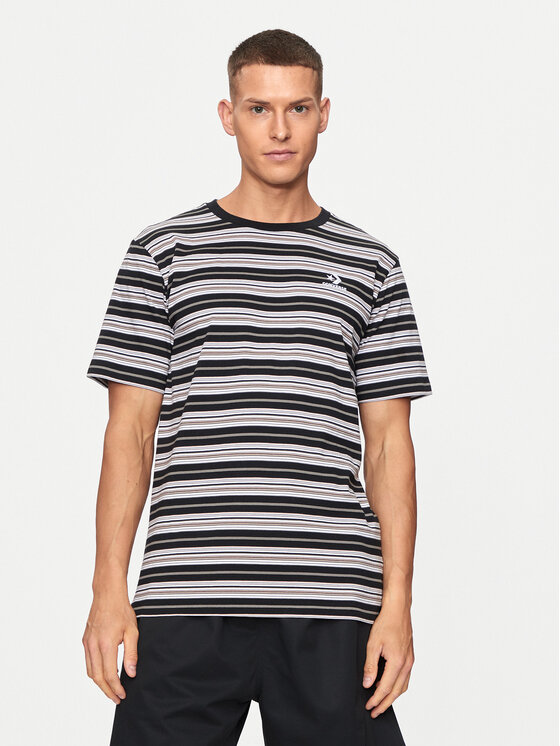 Converse Converse T-Shirt M Loose Fit Striped Tee 10027159-A01 Černá Loose Fit