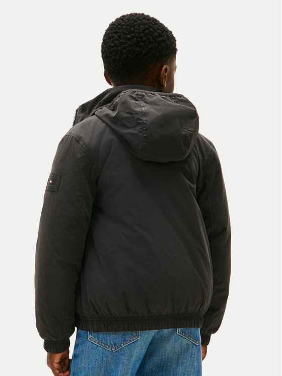 Tommy Hilfiger Tommy Hilfiger Pārejas jaka KB0KB09852 Melns Regular Fit