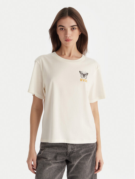 RVCA RVCA Tričko EVJZT00164 Biela Reglan Fit
