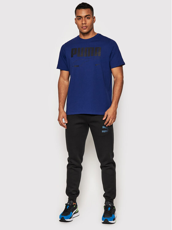 Puma Marškinėliai Rebel 585738 Tamsiai mėlyna Regular Fit • Modivo.lt