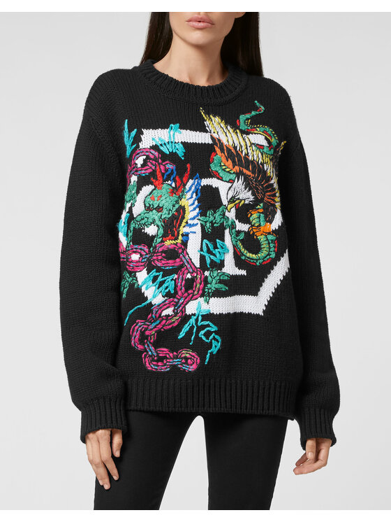 PHILIPP PLEIN PHILIPP PLEIN S dlouhým rukávem 3687 Černá Regular Fit