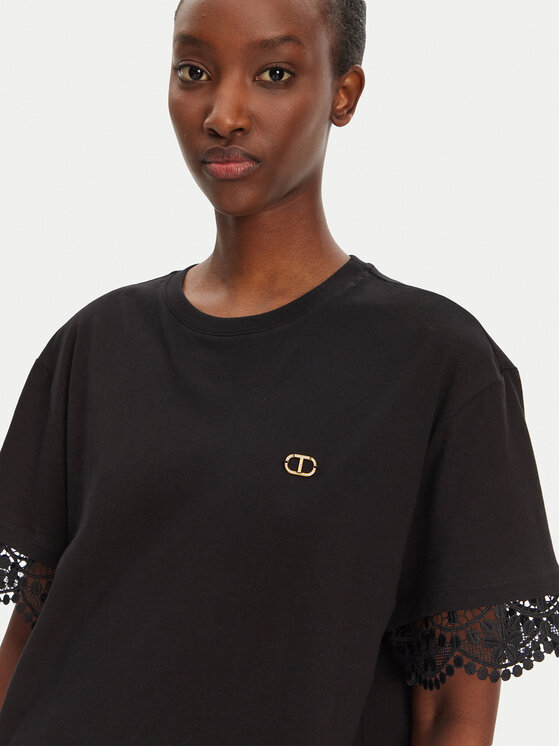TWINSET TWINSET T-shirt 251TT2410 Crna Relaxed Fit