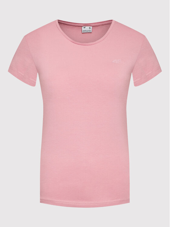 4F 4F T-Shirt H4L22-TSD350 Różowy Regular Fit