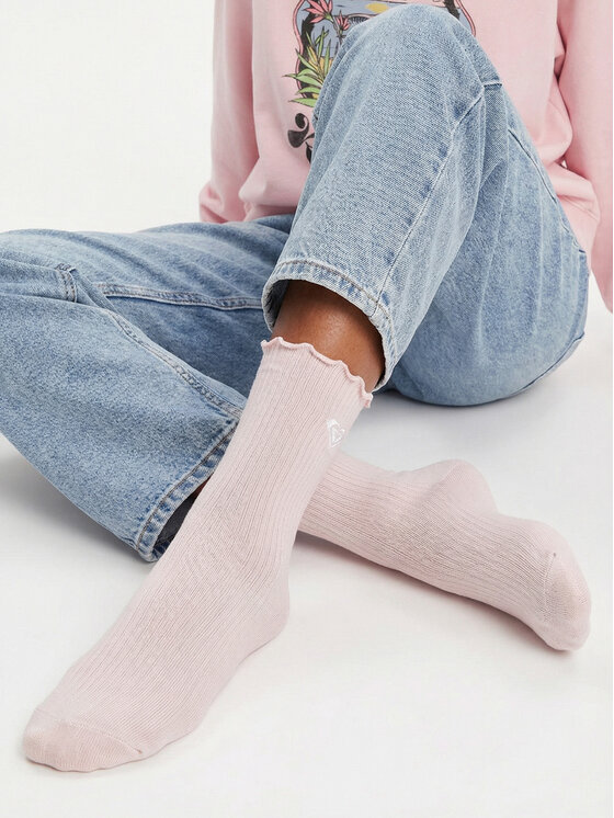 Roxy Roxy Garās zeķes AS_ROXY_01W_SS25 (3-PACK) Rozā