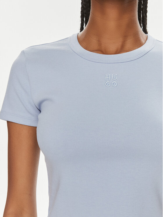 HUGO Hugo T-Shirt Delanor 50512000 Světle modrá Slim Fit