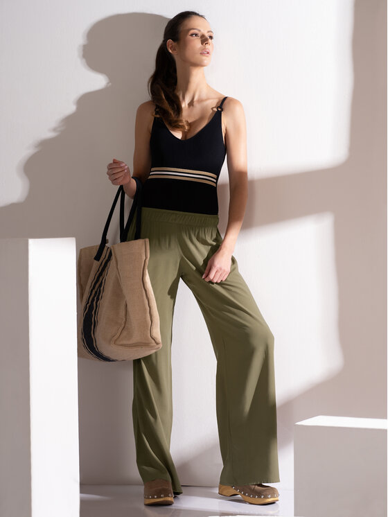 Miss Lou Miss Lou Pantaloni di tessuto O-CE2-K Cachi