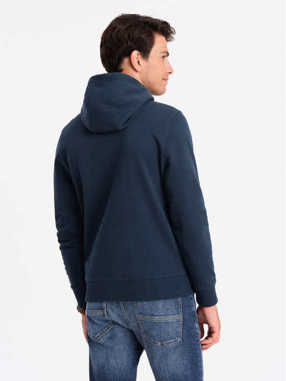 Ombre Ombre Mikina OM-SSBN-0161 Tmavomodrá Regular Fit