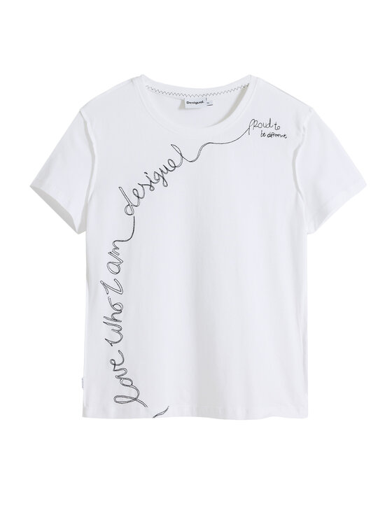 Desigual Desigual T-krekls Charly 25WWTK08 Balts Regular Fit