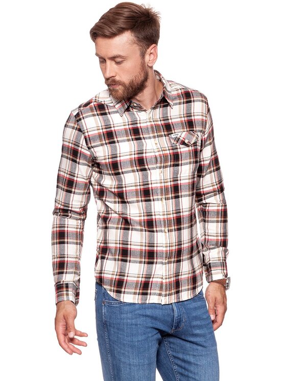 Wrangler Wrangler Camicia 1PKT FLAP SHIRT Beige Regular Fit