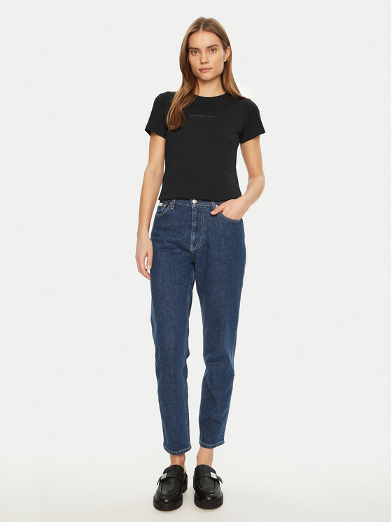 Calvin Klein Jeans Calvin Klein Jeans Тишърт Institutional Graphic J20J224990 Черен Slim Fit