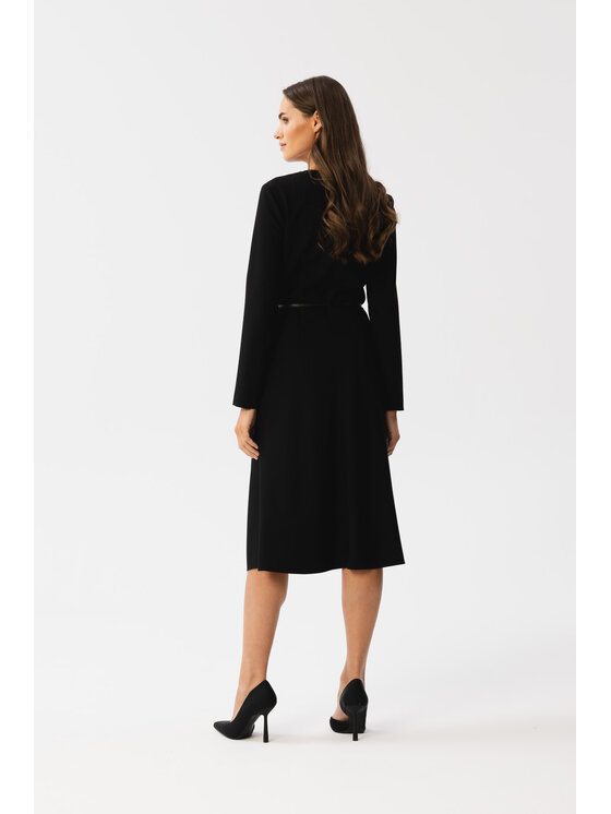 Stylove Stylove Každodenné šaty S347 Čierna Modern Fit