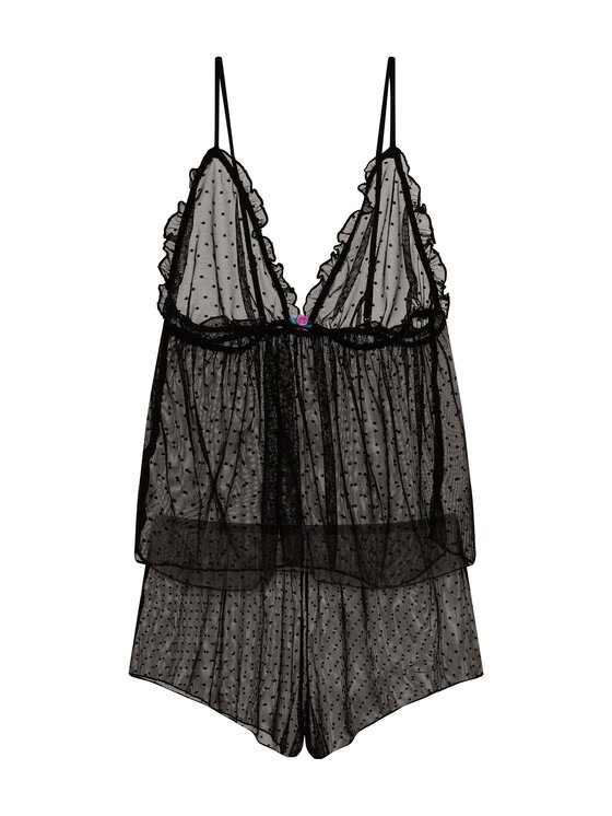 Esotiq Esotiq Piżama 42487 Czarny Regular Fit