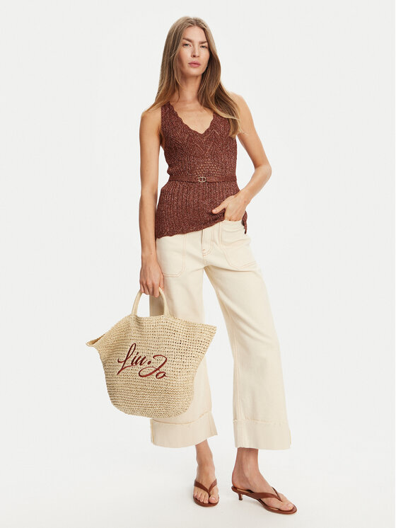 TWINSET TWINSET Marškinėliai 251TT3195 Ruda Slim Fit