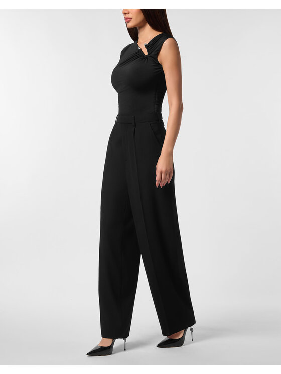 PHILIPP PLEIN PHILIPP PLEIN Spodnie materiałowe 24849 Czarny Flare Fit