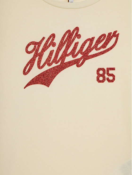 Tommy Hilfiger Tommy Hilfiger Тишърт Hilfiger Script Tee S/S KG0KG07718 Екрю Regular Fit