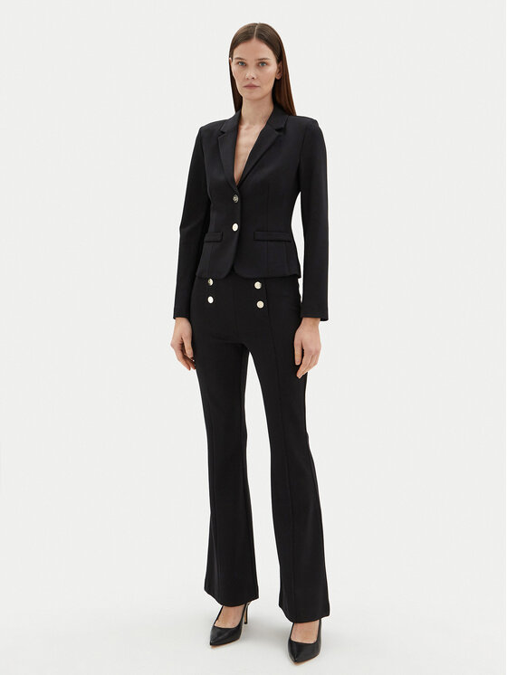Motivi Motivi Kalhoty z materiálu P040Q003468N Černá Flare Fit