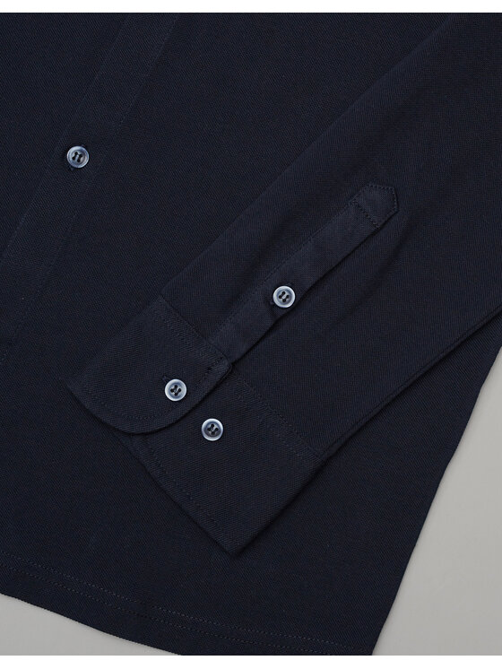 Borgio Borgio Koszula lenola Granatowy Slim Fit