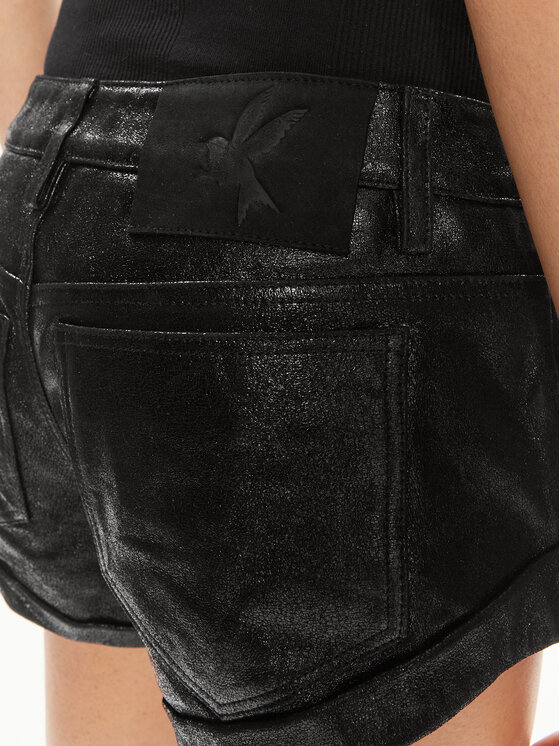 One Teaspoon One Teaspoon Kožne kratke hlače Bandits 26208B Crna Relaxed Fit