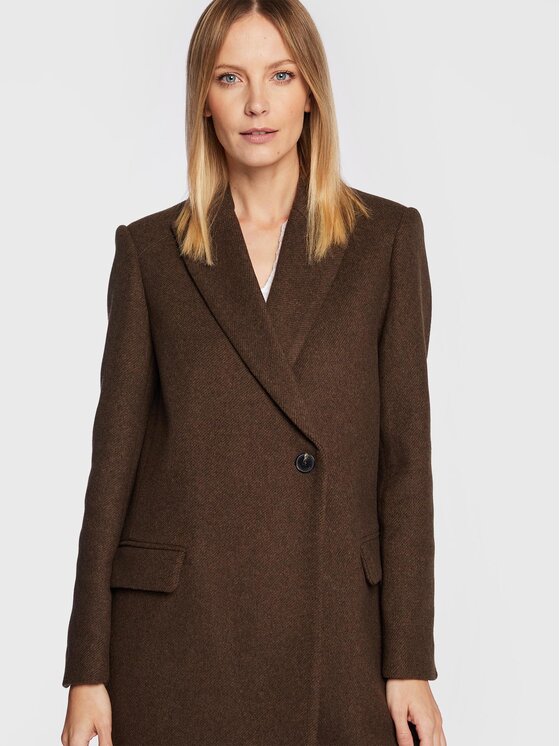 Zadig & Voltaire Zadig & Voltaire Płaszcz wełniany Marco WWCO00186 Brązowy Regular Fit
