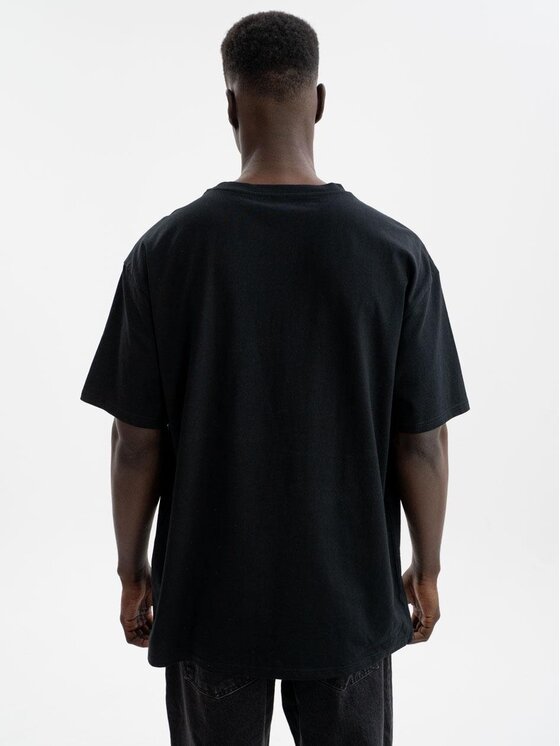 Jigga Wear Jigga Wear T-Shirt Koszulka Z Krótkim Rękawem Oversize Męska Czarna / Biała Jigga Wear Simple Crown M Czarny Oversize