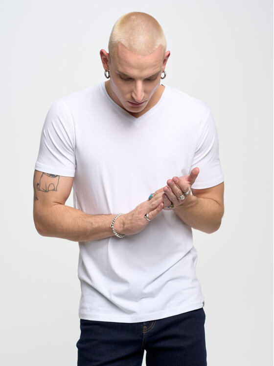 BIG STAR BIG STAR T-Shirt supiclassicov_101 Biały Basic Fit