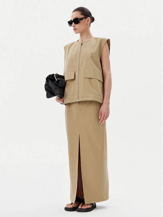 Herskind Herskind Maxi sukně 5532150 Khaki Regular Fit