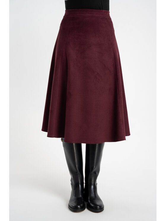 CLICK CLICK Φούστα midi 70-762 Μπορντό Regular Fit