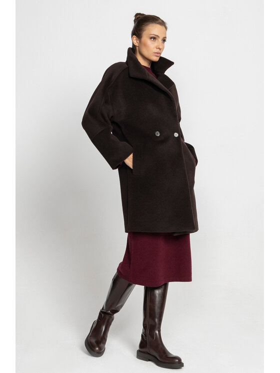 Deni Cler Milano Deni Cler Milano Płaszcz W-DC-8077-D5-B5-78-1 Brązowy Regular Fit
