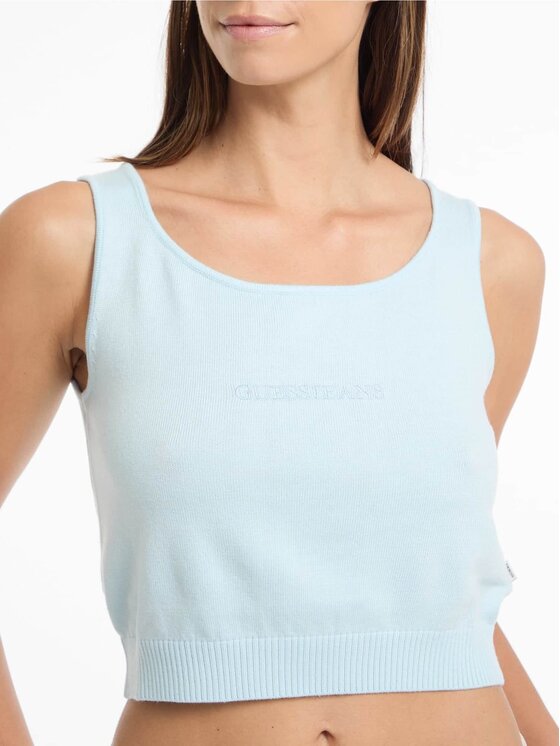 Guess Jeans Guess Jeans Top 168523 Modrá Classic Fit