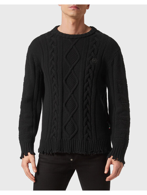 PHILIPP PLEIN PHILIPP PLEIN Sveter 2841 Čierna Regular Fit