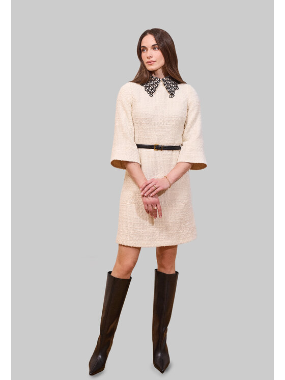 Kasia Zapała Kasia Zapała Sukienka codzienna Perla Biały Slim Fit