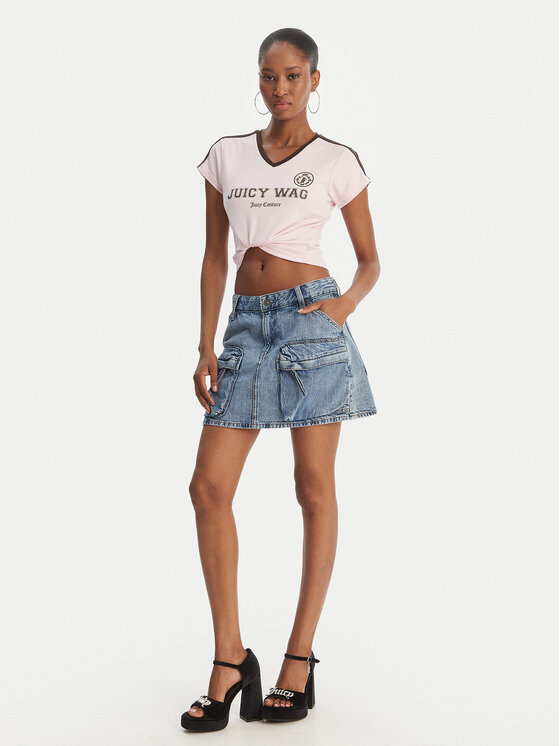 Juicy Couture Juicy Couture T-krekls Juicy Wag JCWCT126319 Rozā Slim Fit