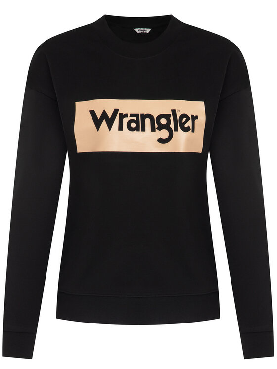 Wrangler Wrangler Bluză High Rib Retro W6N0HP100 Negru Regular Fit