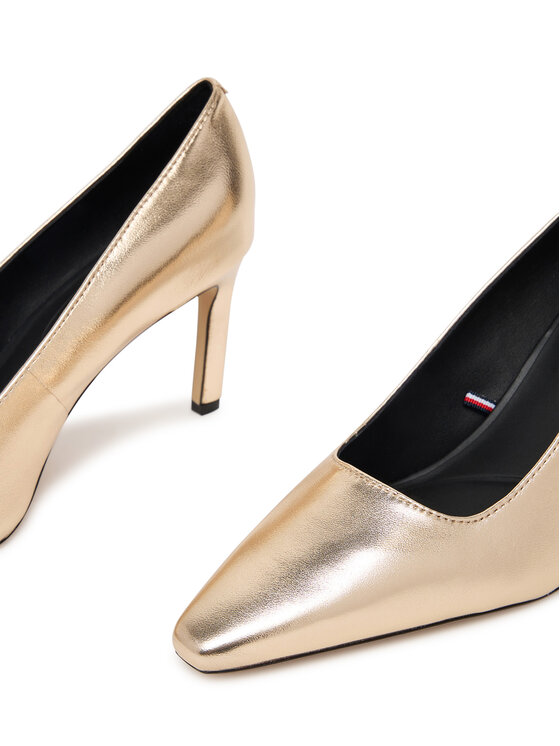 Tommy Hilfiger Tommy Hilfiger Туфлі на шпильці Logo Metallic Pump Slanted Hl FW0FW08994 Золотий