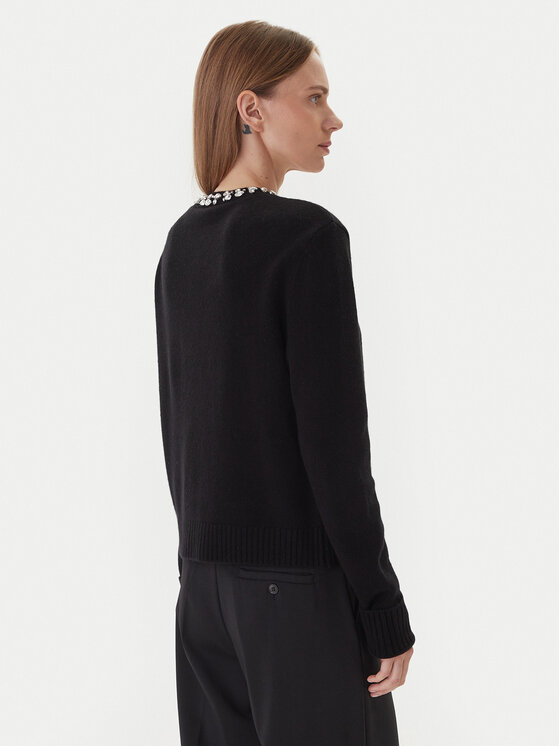 KAOS KAOS Pulover RI1KT018 0001 Črna Regular Fit