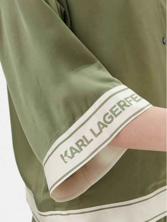 KARL LAGERFELD KARL LAGERFELD Košile A2W11037 Zelená Relaxed Fit