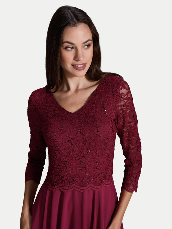 Swing Swing Sukienka koktajlowa 5AI08900 Bordowy Regular Fit