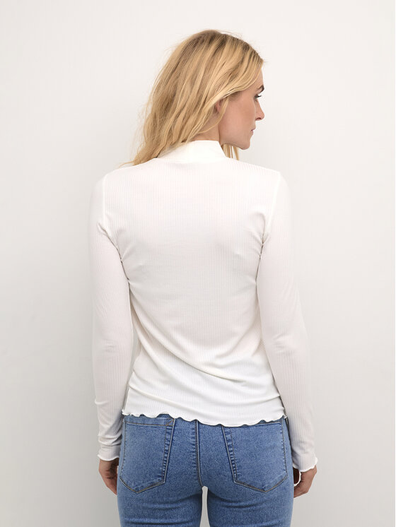 Kaffe Kaffe Μπλουζάκι Kadrew Turtleneck 10507922 Λευκό Shaped Fit